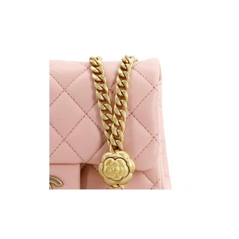 CHANEL Sheepskin Chain Bag, Crossbody Bag, Shoulder Bag Mini Women's Pink-4