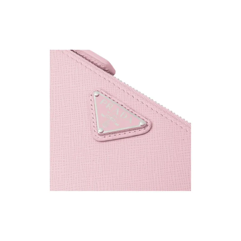 PRADA Saffiano Leather Card Holder Women's Pink-4