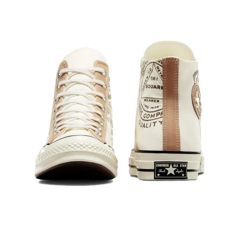 Chuck 70 Converse Leather Overlay High 'Egret Champagne Tan'-3
