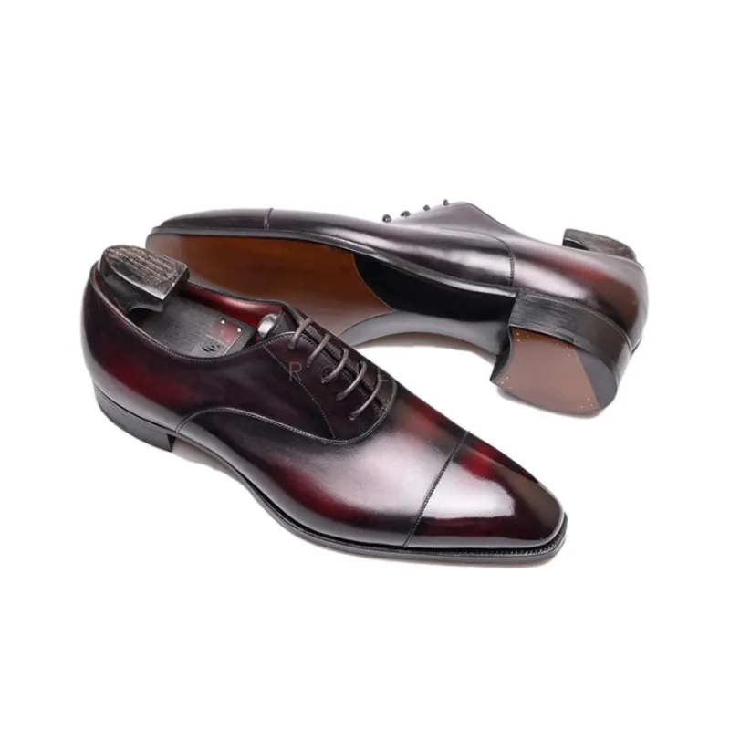 GAZIANO GIRLING Marguax Patina Dress Shoes Men's Red Brown-2