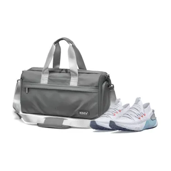 KMV Polyester Shoulder Bag Crossbody Bag Gym Bag Large Size Men's Black/Gray