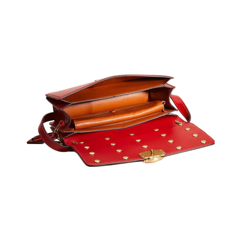 COACH Bandit Cow Leather Envelope Bag Crossbody Bag Shoulder Bag Medium Size Women's Red-2