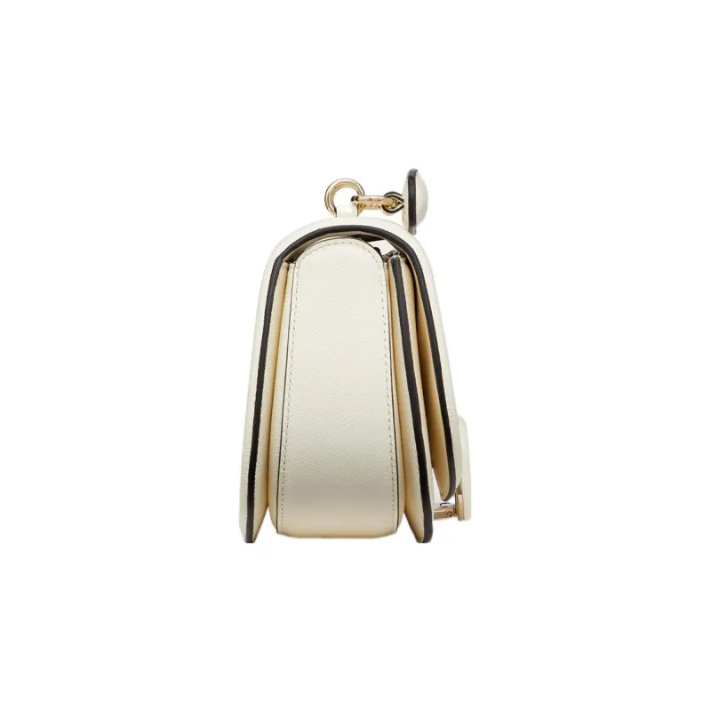 Valentino VSLING Grained Calfskin Saddle Bag Crossbody Bag, Shoulder Bag Women's White-3