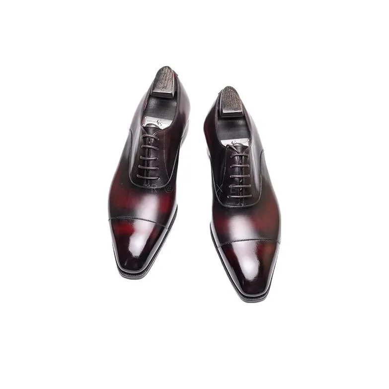 GAZIANO GIRLING Marguax Patina Dress Shoes Men's Red Brown-1