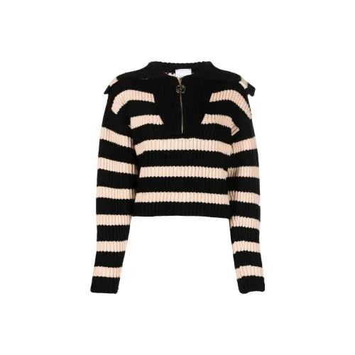 Patou Spread-collar Striped Jumper