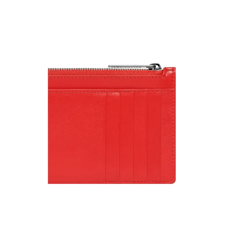 Balenciaga Smooth Calf Leather Wallet Coin Purse Card Holder Women's Red-4