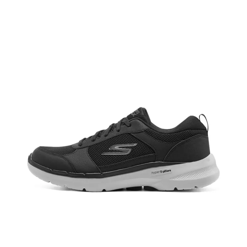 Skechers Go Walk 6 Casual Shoes Men Low Top Black/Gray/White-0