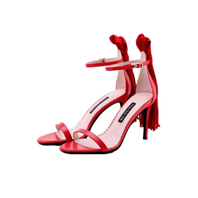 SHUDAIER One-Strap Sandals 8.5cm Women's Red-2