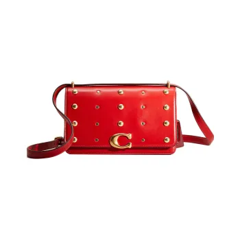 COACH Bandit Cow Leather Envelope Bag Crossbody Bag Shoulder Bag Medium Size Women's Red