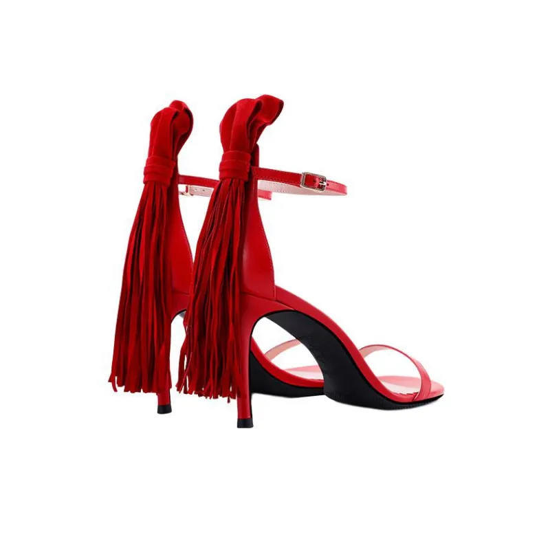 SHUDAIER One-Strap Sandals 8.5cm Women's Red-3