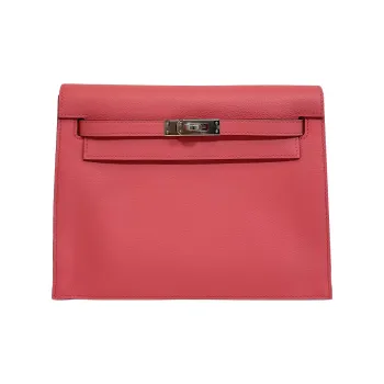 HERMES Kelly Danse Evercolor Leather One Shoulder Crossbody Clutch Regular Women's Summer Pink & Titan Green