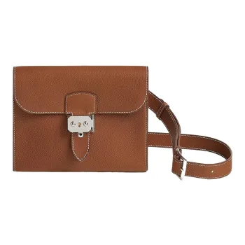HERMES Sac A Depeches Barenia Faubourg Calfskin Courier Bag Crossbody Bag Shoulder Bag Men's 34 Fauve Light Tawny