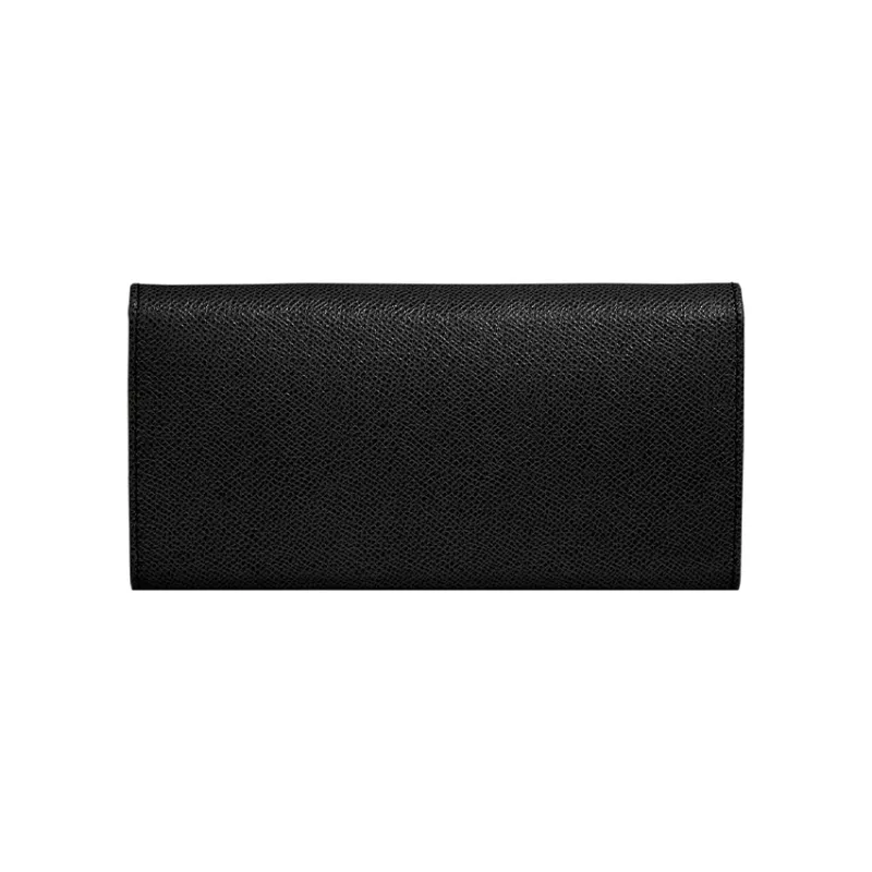 FERRAGAMO Stamped Calfskin Wallet Women's Black-2