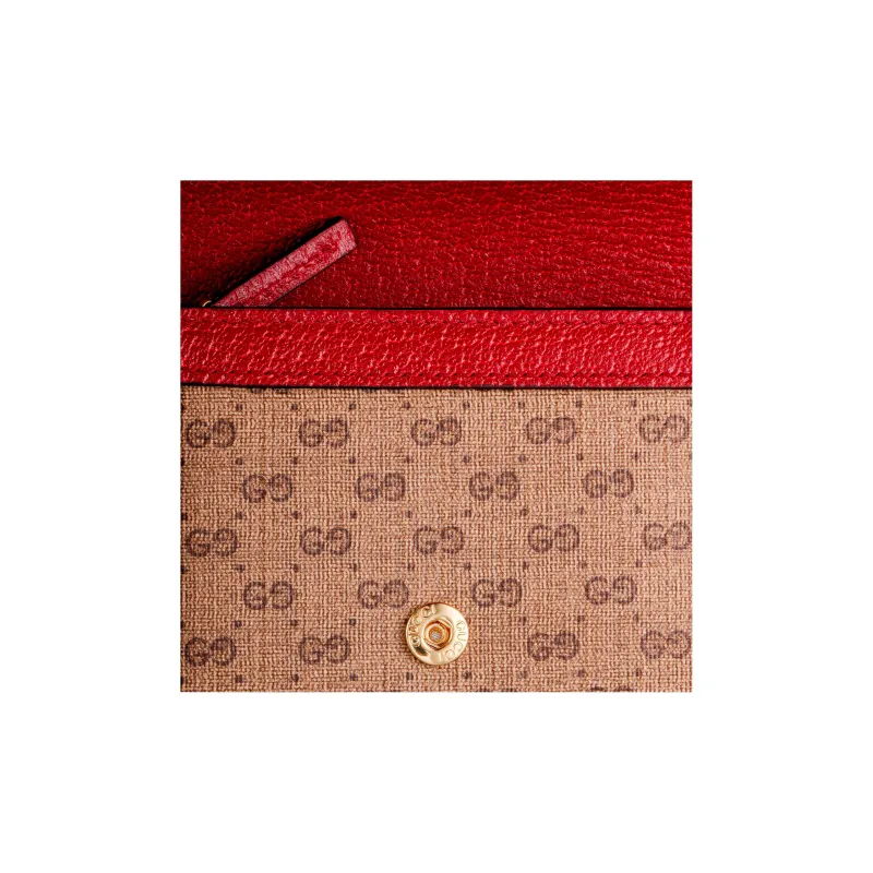 GUCCI Doraemon Collaboration Canvas With Leather Wallet Unisex Red/Ebony-5