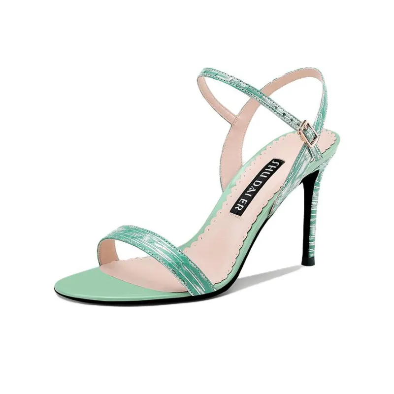SHUDAIER One-Strap Sandals 8.5cm Women's Light Green-1