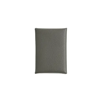 HERMES CalviCalvi Duo Evercolor Calfskin Card Holder Women's 0L Grismeyer Cumulonimbus Gray