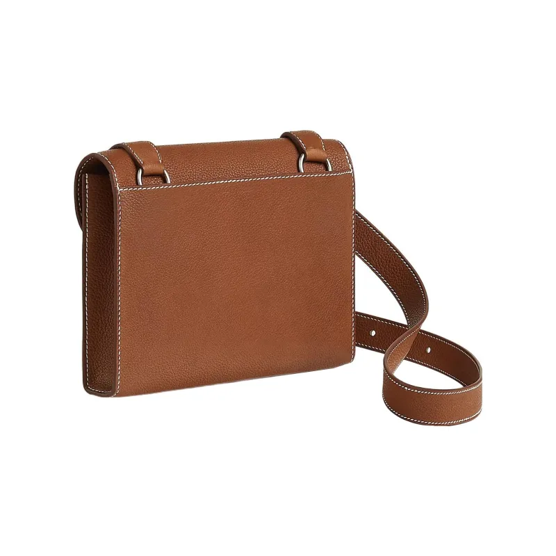 HERMES Sac A Depeches Barenia Faubourg Calfskin Messenger Bag, Crossbody Bag, Shoulder Bag Men's 34 Fauve Light Tawny-2