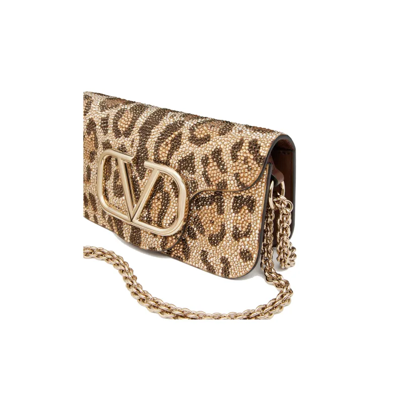 Valentino Locò Faux Crystal Baguette Bag Shoulder Bag, Crossbody Bag, Handbag Mini Women's Multicolor-5