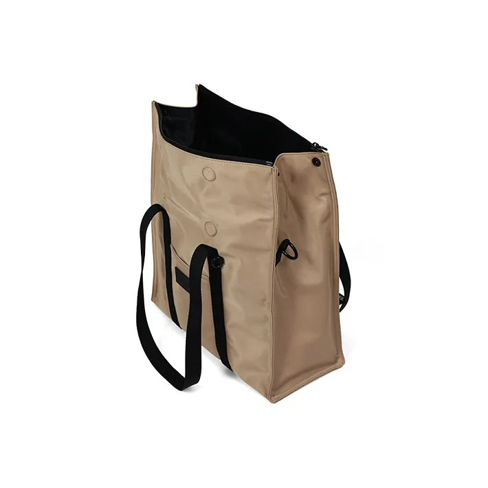 MYEDITION Polyester Computer Tote Tote Bag Shopping Bag Crossbody Handbag Shoulder Bag Large Size Unisex Black/Khaki-5