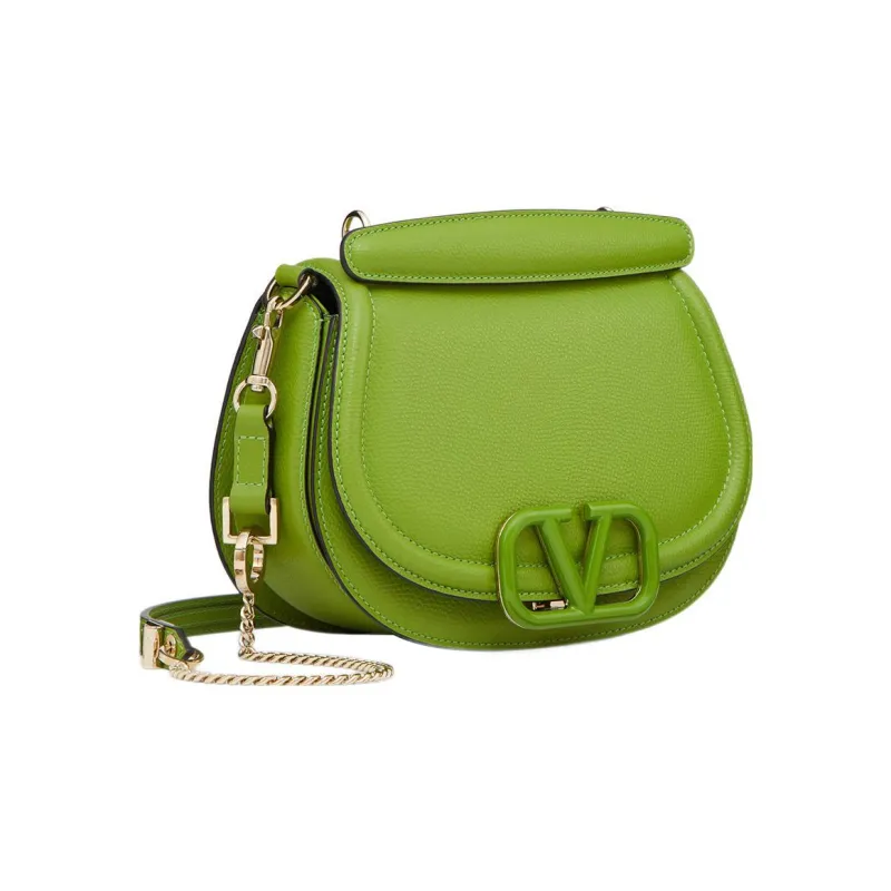 Valentino VSLING Grained Calfskin Saddle Bag Crossbody Bag Shoulder Bag Women's Green-1
