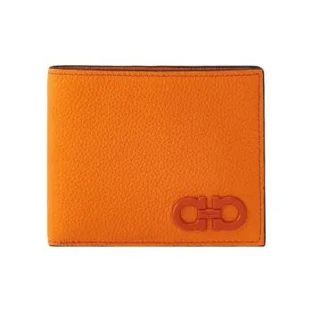 FERRAGAMO GANCINI Calfskin Wallet Regular Women's Orange