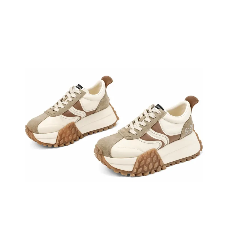 Rosa Bianca Chunky Sneakers Women's White Apricot-1