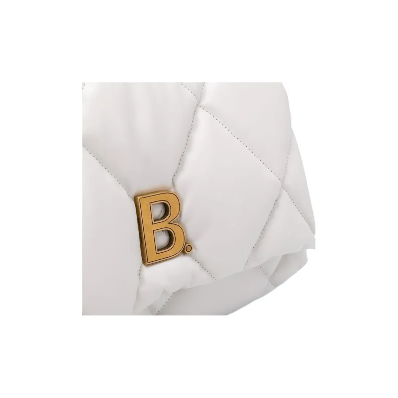 Balenciaga Leather Clutch Medium Size Women's White-3