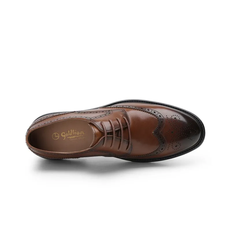 GOLDLION Dress Shoes Men Low Top Black/Brown-7