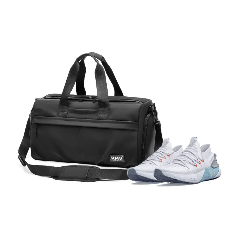 KMV Polyester Shoulder Bag Crossbody Bag Gym Bag Large Size Men's Black/Gray-0