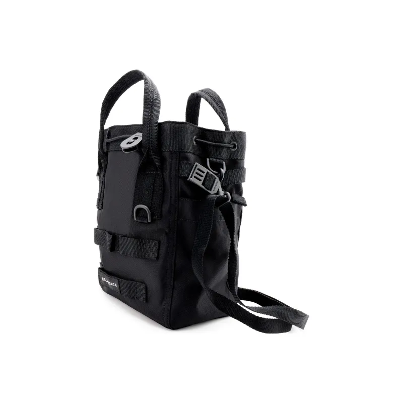 Balenciaga Army Nylon Tote Bag Shopping Bag Shoulder Bag Handbag Small Size Men's Black-1