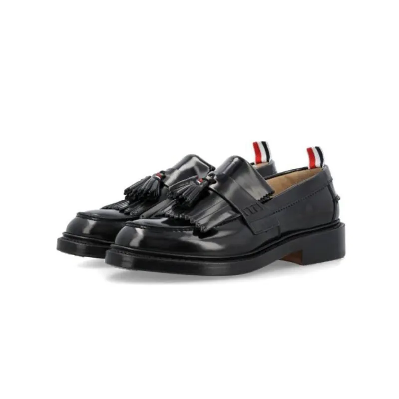 THOM BROWNE RWB-tab Leather Loafers-3