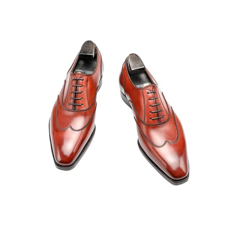 GAZIANO GIRLING Vintage Cherry Dress Shoes Men's Red Brown-1