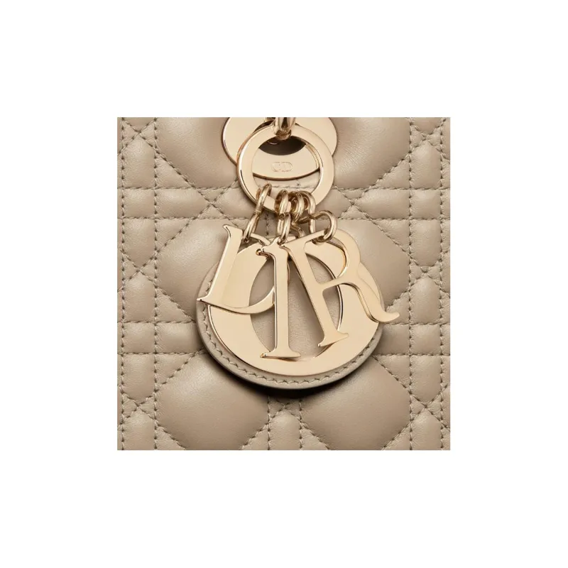 DIOR Lady Dior Sheepskin Dior Bag Shoulder Bag Crossbody Bag Handbag Large Size Women's Sand-4