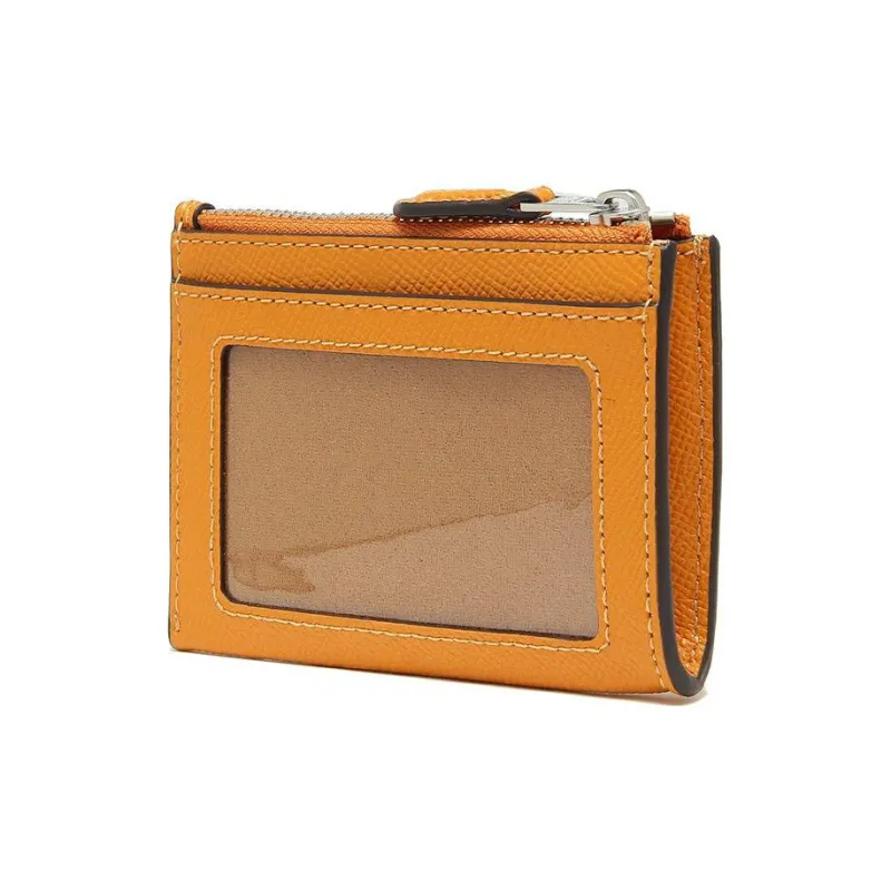 COACH Mini Id Skinny Leather Document Wallet Card Holders Mini Women's Papaya Color-4