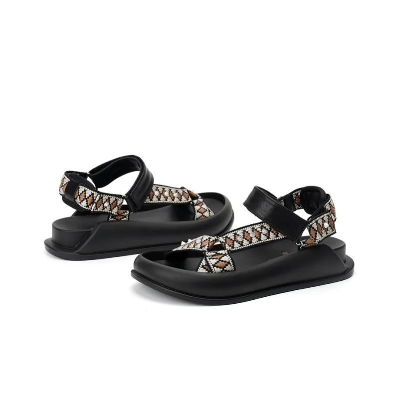 Joy&Mario Beach Sandals 3cm Women's Black-2