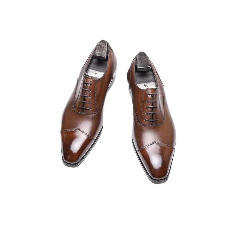 GAZIANO GIRLING Vintage Oak Dress Shoes Men's Brown-1