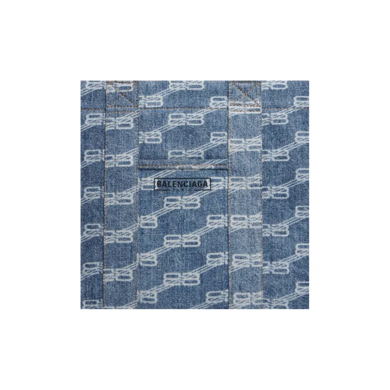 Balenciaga Bleached Denim Tote Bag Shopping Bag Shoulder Bag Crossbody Bag Handbag Medium Size Women's Blue-5