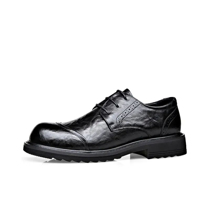 YEDANI Dress Shoes Men Low Top Black-0