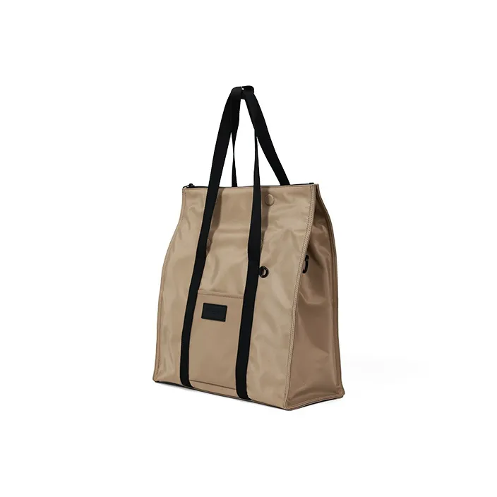 MYEDITION Polyester Computer Tote Tote Bag Shopping Bag Crossbody Handbag Shoulder Bag Large Size Unisex Black/Khaki-3