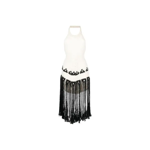 JIL SANDER Fringed Knit Halterneck Top