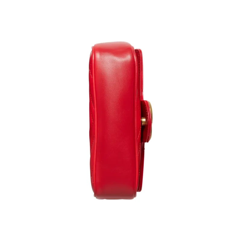 GUCCI Marmont Leather Crossbody Bag Shoulder Bag Extra Mini Women's Red-7