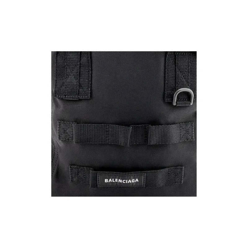 Balenciaga Army Nylon Tote Bag Shopping Bag Shoulder Bag Handbag Small Size Men's Black-6