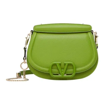 Valentino VSLING Grained Calfskin Saddle Bag Crossbody Bag Shoulder Bag Women's Green