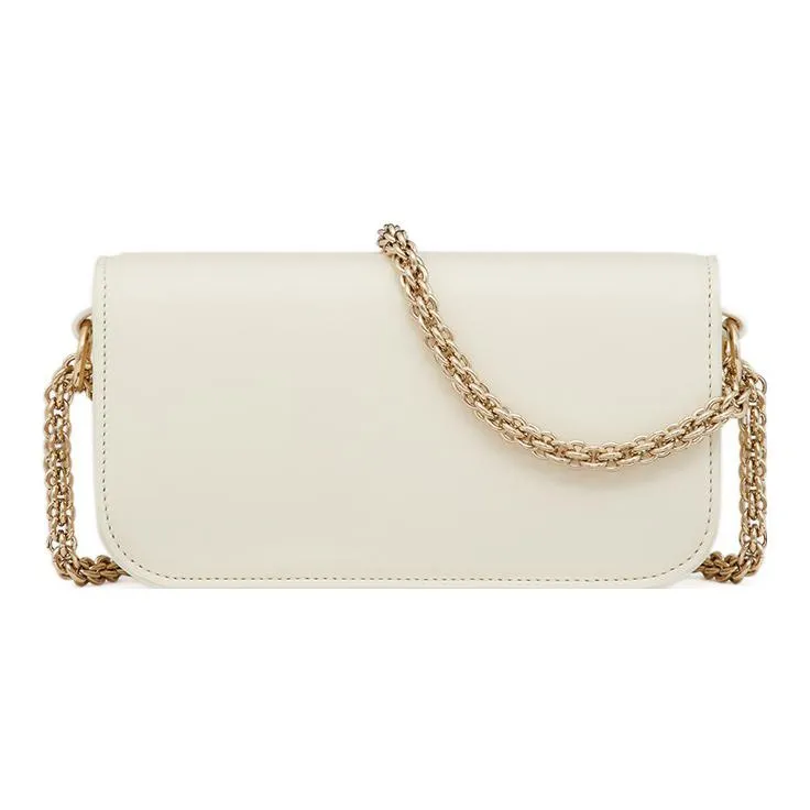 Valentino Locò Calfskin Baguette Bag Shoulder Bag, Crossbody Bag, Handbag Women's Ivory White-2
