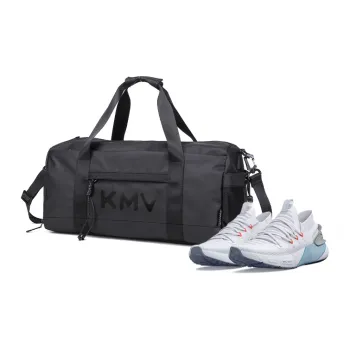 KMV Polyester Gym Bag Large Size Unisex Shiny Black