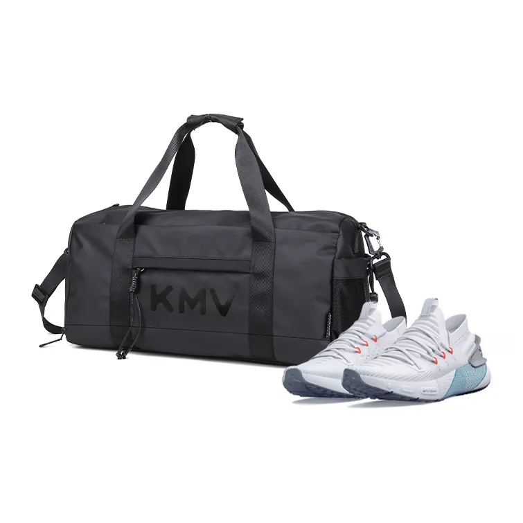 KMV Polyester Gym Bag Large Size Unisex Shiny Black-0