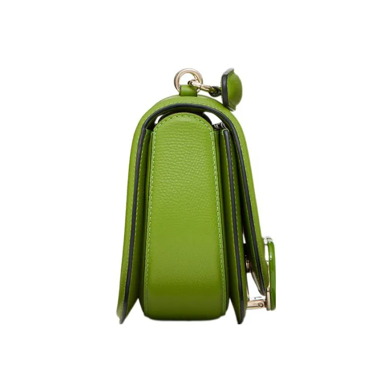 Valentino VSLING Grained Calfskin Saddle Bag Crossbody Bag Shoulder Bag Women's Green-3