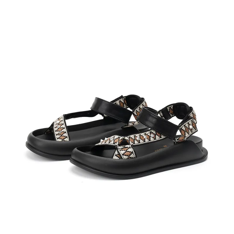 Joy&Mario Beach Sandals 3cm Women's Black-1