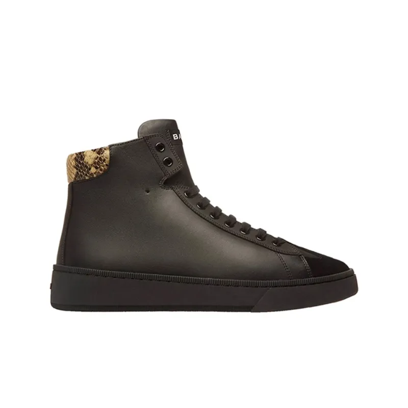 BALLY Anti Slip Wear Resistant High Top Skateboard Shoes Men's Black-1