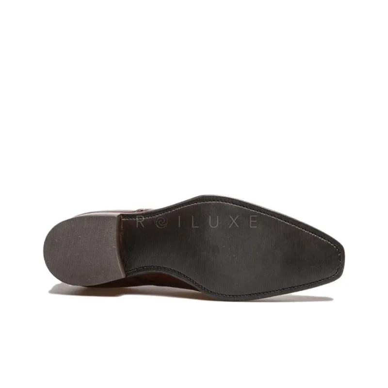 GAZIANO GIRLING Hatch Grain Dress Shoes Men's Brown-3